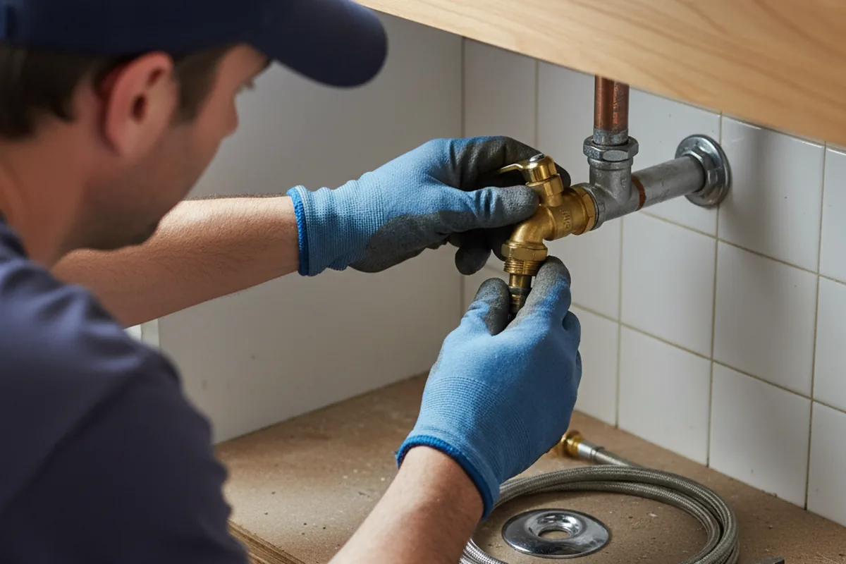 Shutoff valve and fitting work during Burst Pipe Repair in Indian Wells